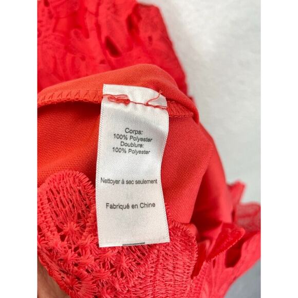 ASTR Floral Lace Dress Women’s Size M Red Textured Sleeveless Cocktail NWT - Picture 7 of 10